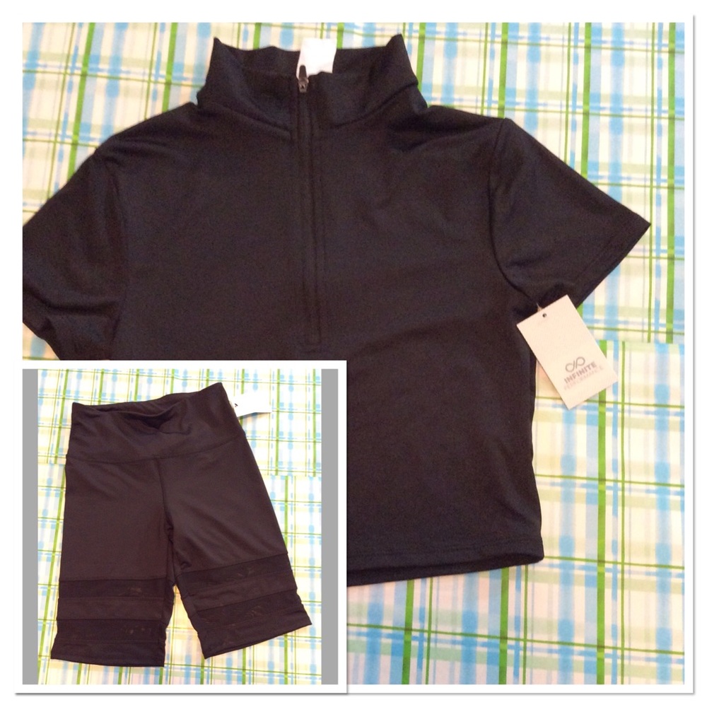 🆕 Mesh Insert Solid Biker Short Set